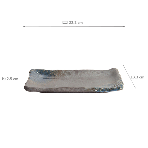 TDS, Plate, Mixed Plates, Grey/Navy, 22.2 x 13.3 x 2.5 cm - Item No. 22168