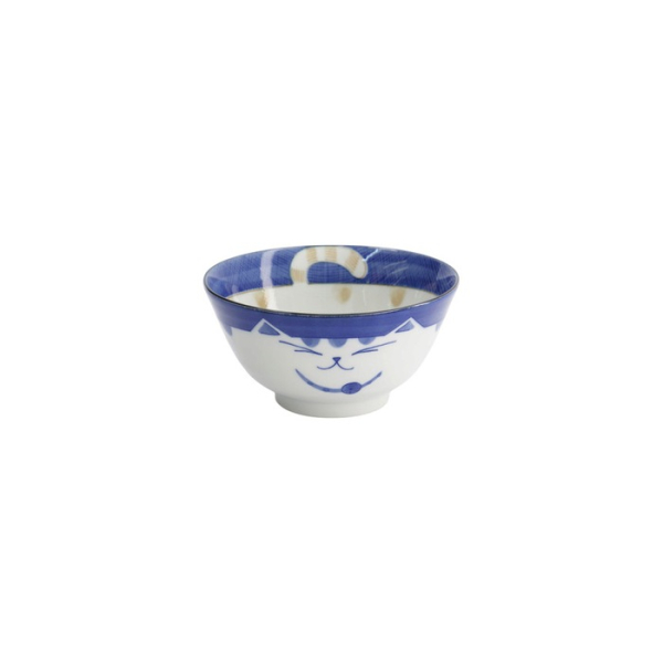 Tayo-Schale Kawaii Katze Neko Blau, Porzellan, Ø 13,5 × 6,8 cm, 300 ml, Art.-Nr. 2221