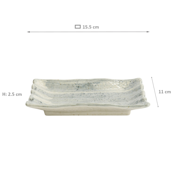 TDS, Plate, Light Blue/White, 15.5x11x2.5cm, Item No. 22232
