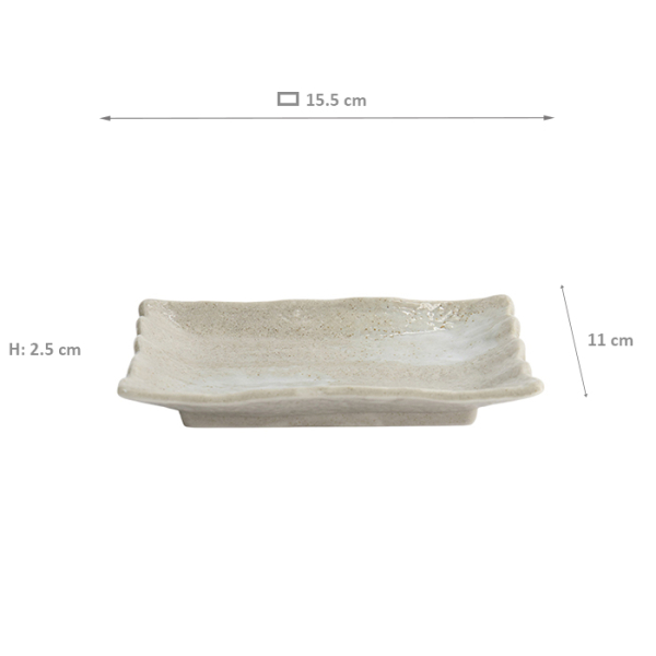 TDS, Plate, White Ash, 15.5x11x2.5cm - Item No. 22243