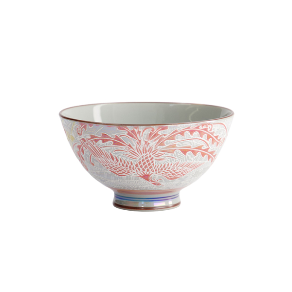 Rice Bowl Kawaii Luster Phoenix Red, Porcelain, Ø 11.5 × 6 cm, 300 ml, Item No. 22255