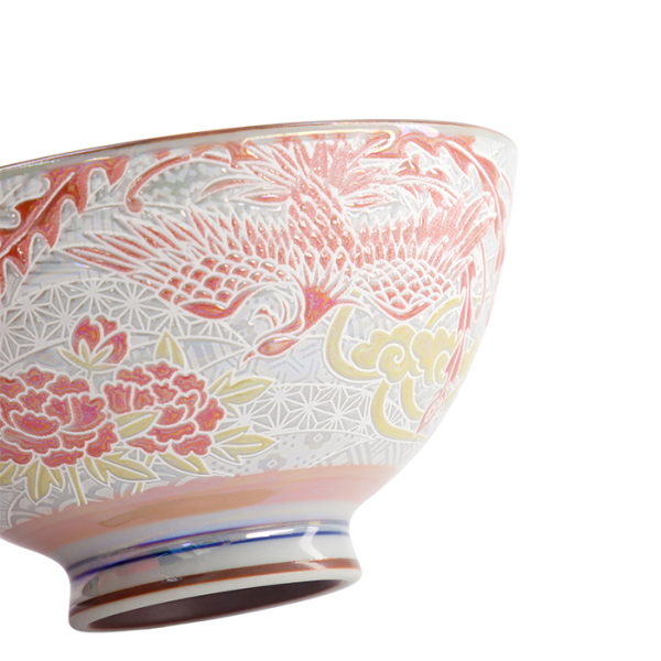 Rice Bowl Kawaii Luster Phoenix Red, Porcelain, Ø 11.5 × 6 cm, 300 ml, Item No. 22255