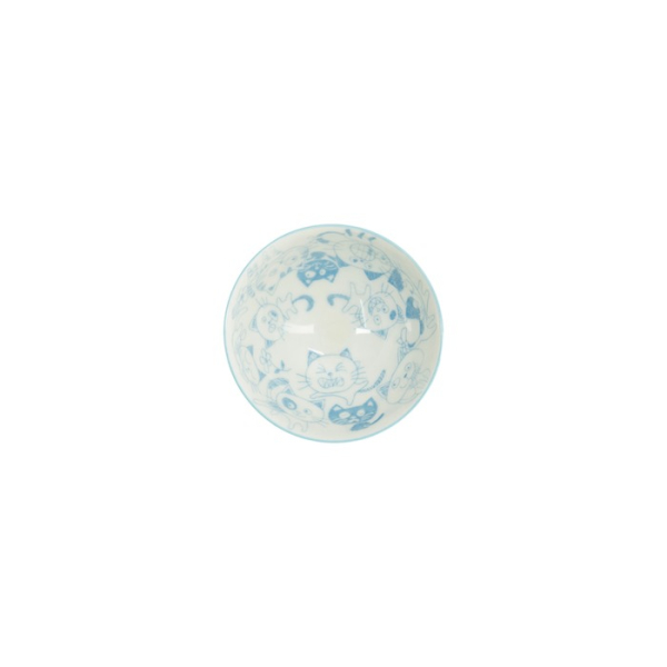 Reisschale Kawaii Funny Cat Blau, Porzellan, Ø 11,5 × 6 cm, 300 ml, Art.-Nr. 22257