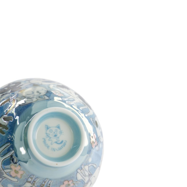 Reisschale Kawaii Funny Cat Blau, Porzellan, Ø 11,5 × 6 cm, 300 ml, Art.-Nr. 22257