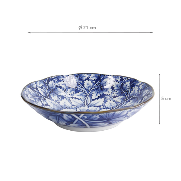 TDS, Pasta Teller, Hana Blue, Dami Botan, Ø 21x5cm, Art Nr. 22266