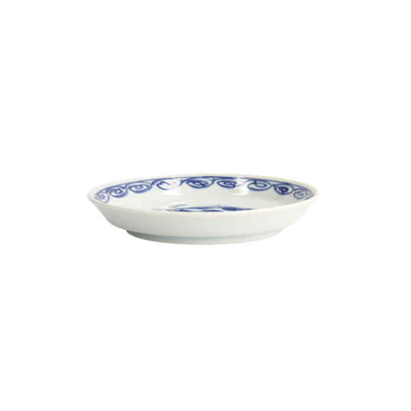 Plate Neko Maruke Cat Blue/White, Porcelain, Ø 14.3 × 2.1 cm, Item No. 22296