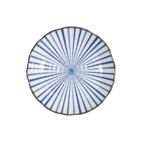Teller Natsu Tokusa Blau/Weiß, Porzellan, Ø 22 × 4 cm, Art.-Nr. 22330