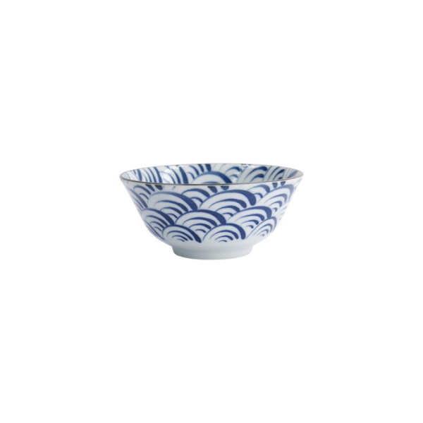 Tayo-Schale Natsu Nami Blau/Weiß, Porzellan, Ø 15,2 × 6,7 cm, 500 ml, Art.-Nr. 22336