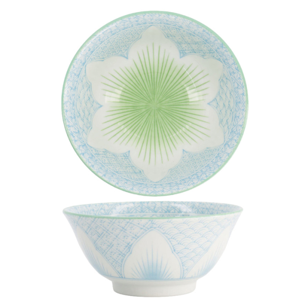 TDS, Bowls giftset, Lily Flower, 2-piece set., Purple/Light Blue, Ø 14.8x6.8cm 550ml, Item No. 22640