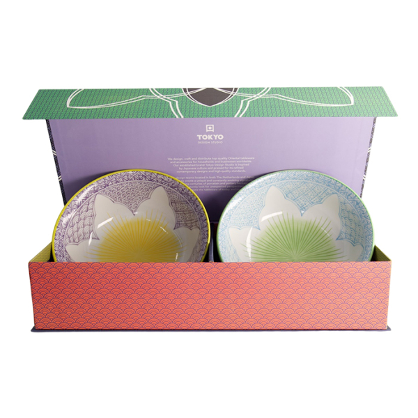 TDS, Ramen Bowl Giftset, Lily Flower, 2-piece set, Ø 20.5 x 8cm 1200ml, Itm No. 22646