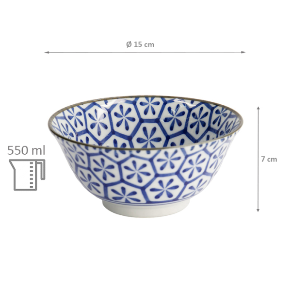 TDS, Rice Bowl, Mixed Bowls Kristal, Ø 15x7cm 550ml - Item No: 2282