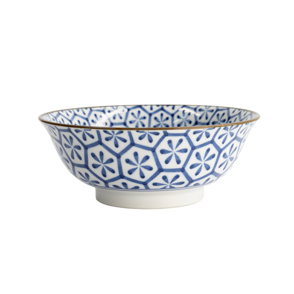 Rice Bowl Mixed Bowls Kristal Blue/White, Porcelain, Ø 20.5 × 8 cm, 1.2 l, Item No. 2286