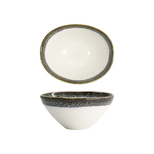 Tokyo Design Studio Rice Bowl Monte Negro White/Blue, Stoneware, 14 × 15 × 8.5 cm, 700 ml
