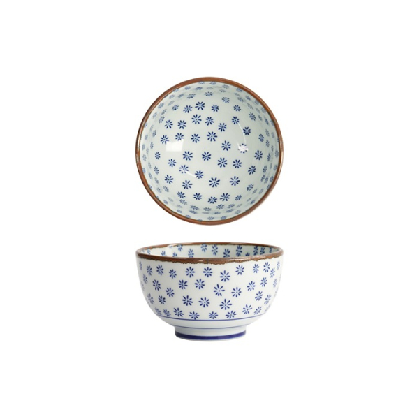 Tokyo Design Studio Bowl Japan Flower Mizu Blue/White, Porcelain, Ø 13 × 7.8 cm, 500 ml