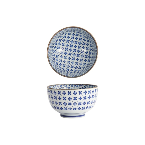 Tokyo Design Studio Bowl Japan Flower Sakura Blue/White, Porcelain, Ø 13 × 7.8 cm, 500 ml