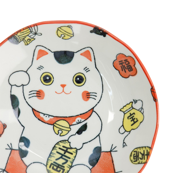 TDS, Pasta Teller, Kawaii Lucky Cat Neko, Rot, Ø 21x5cm, Art.-Nr. 33013
