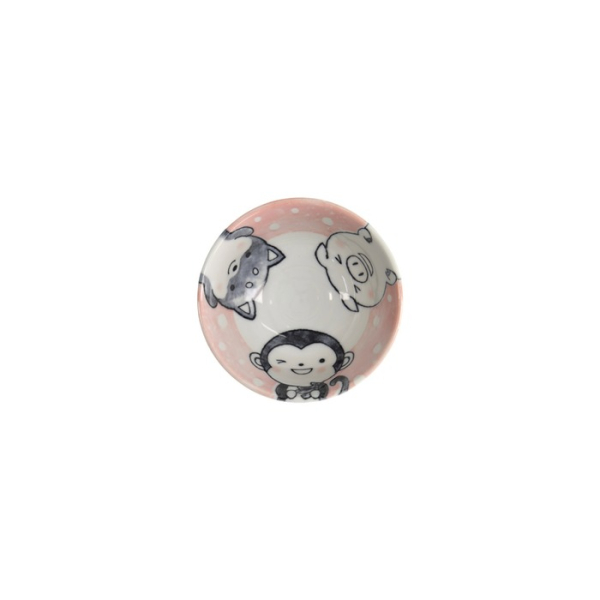 Rice Bowl Kawaii Animal Pink, Porcelain, Ø 12 × 6.4 cm, 300 ml, Item No. 33018