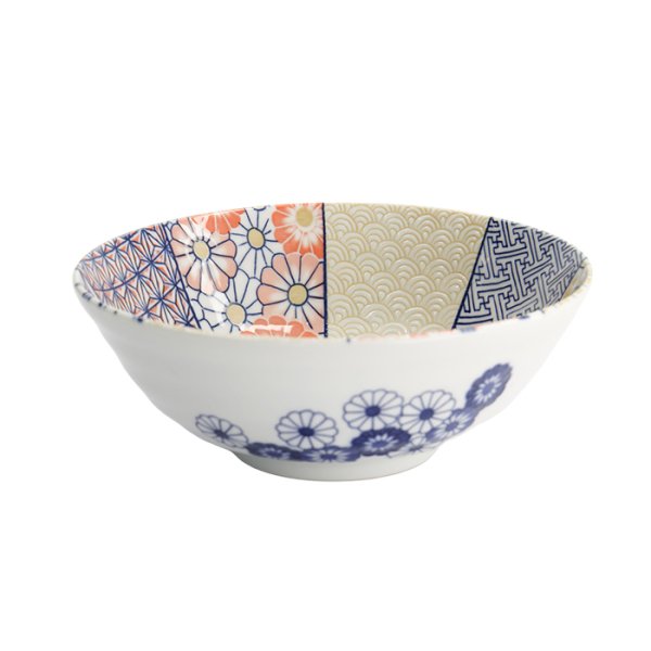 Ramen Bowl Mino Shozui Mixed Bowl Navy Blue/White, Porcelain, Ø 21 × 7.8 cm, 1 l, Item No. 33026