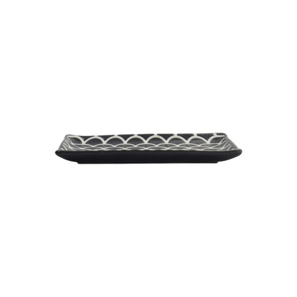 Sushi-Platte Onyx Noir Mermaid Schwarz, Porzellan, 22 × 13 × 2 cm, Art.-Nr. 33167