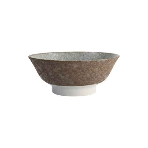 Ramenschale Satomaki Kairagi Braun/Weiß, Porzellan, Ø 21,5 × 9 cm, 1,3 l, Art.-Nr. 33173