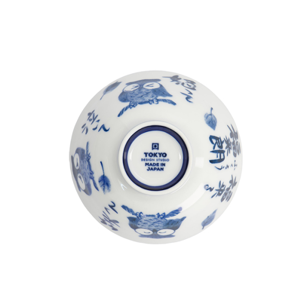 TDS, Reis-Schale, Kawaii, Owl, Blau/Weiß, Ø 11,5x6cm 300ml,  Art Nr. 33207