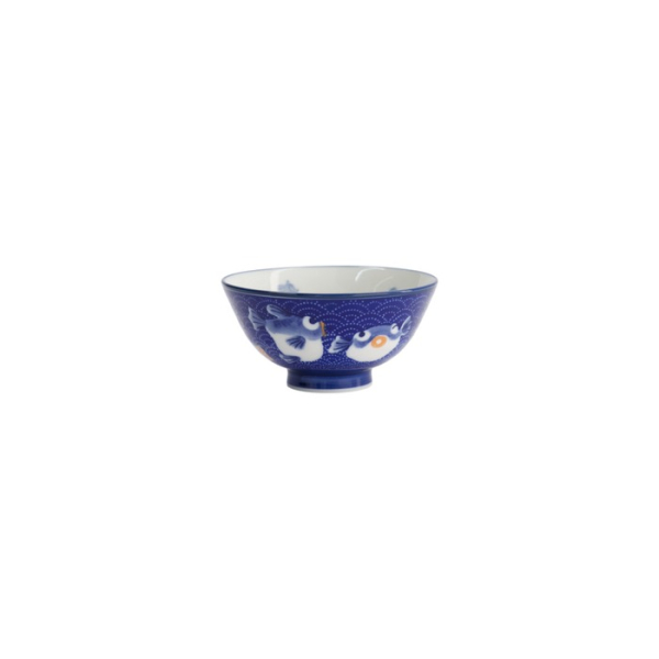 Rice Bowl, Kawaii, Fish, Dark Blue, Ø 11.5x6cm 300ml, Item No. 33213