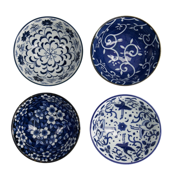 TDS, Tayo Bowl Gift set, 4 Pcs, Tokyo Blue, Ø 15x7cm 500ml, Item No. 33240