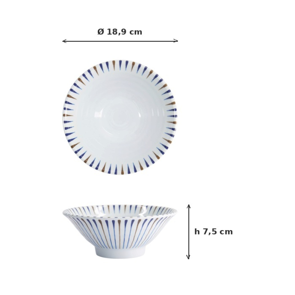 Ramenschale Tokusa Weiß, Melamin, Ø 18,9 × 7,5 cm, 900 ml, Art.-Nr. 33274