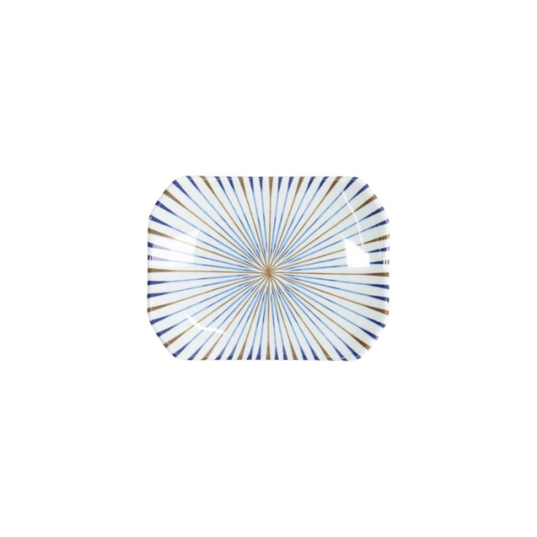 Sushi Plate Tokusa White, Melamine, 15.8 × 11.5 × 2.3 cm, Item No. 33276