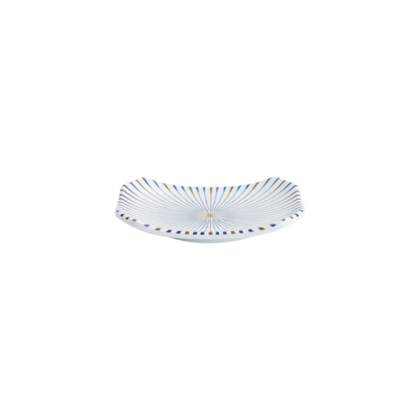 Sushi Plate Tokusa White, Melamine, 15.8 × 11.5 × 2.3 cm, Item No. 33276