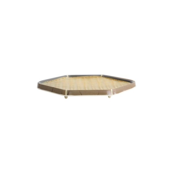 Sechseckiger Teller, Bambus, 20 × 18,9 × 2,5 cm, Art.-Nr. 33292