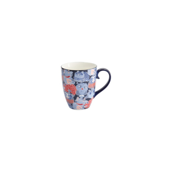 Tasse Kawaii Lucky Cat Daruma Blau in Geschenkbox, Porzellan, Ø 8,5 × 10,2 cm, 380 ml, Art.-Nr. 33355