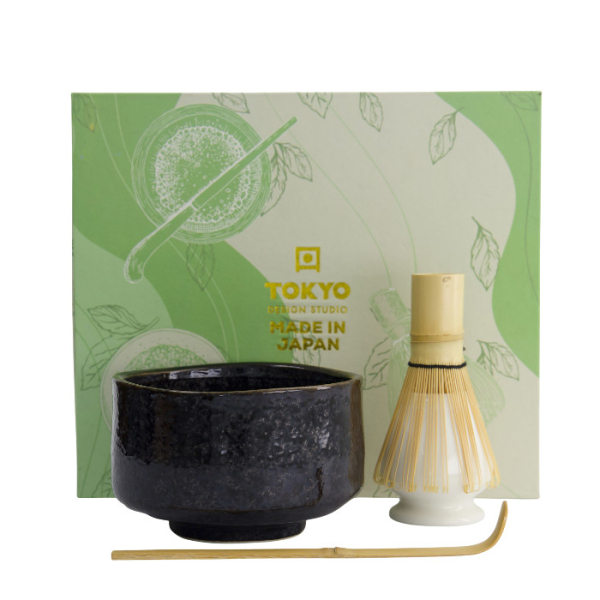 TDS, Matcha Bowl Giftset , 4-Piece set, 12x7.5cm, Akeyo Black, Item No. 33411
