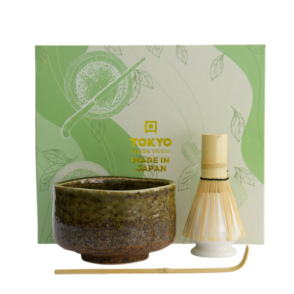 TDS, Matcha Geschenkset, Grün/Braun, 4-tlg., Ø 12x7,5cm, Art.-Nr. 33412