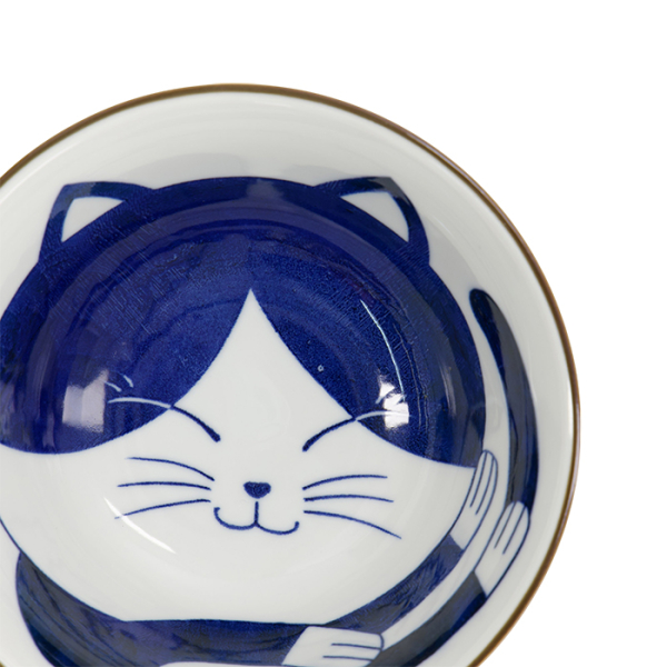 TDS, Tayo Bowl, Kawaii Cat Neko, Blue, Ø 14.9x6.7cm 500ml, Item No. 33413
