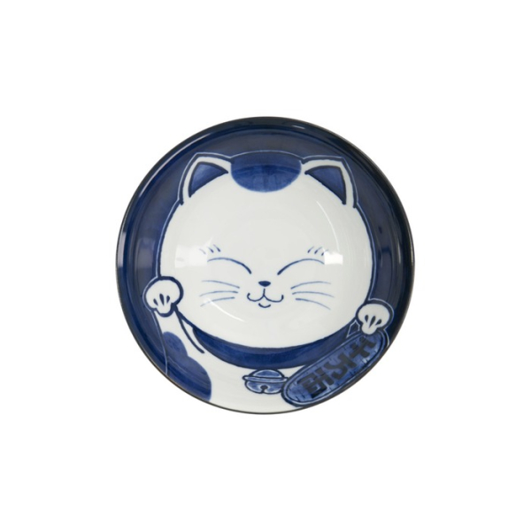 Ramenschale Kawaii Cat Neko Blau (Blau/Weiß), Porzellan, Ø 19,7 × 7,5 cm, 1 l, Art.-Nr. 33419