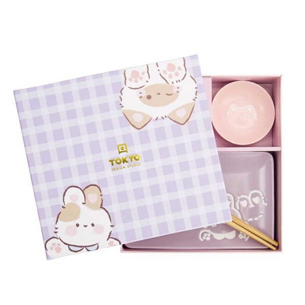 4 mit Essstäbchen Kawaii Maiko Sushi Teller Geschenkset bei g-HoReCa (Bild 2 von 6)