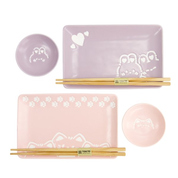 4 mit Essstäbchen Kawaii Maiko Sushi Teller Geschenkset bei g-HoReCa (Bild 3 von 6)