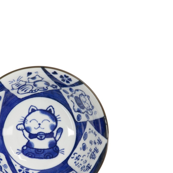 Tayo-Schale Kawaii Cat Neko Blau (Blau/Weiß), Porzellan, Ø 14,9 × 6,7 cm, 500 ml, Art.-Nr. 33485