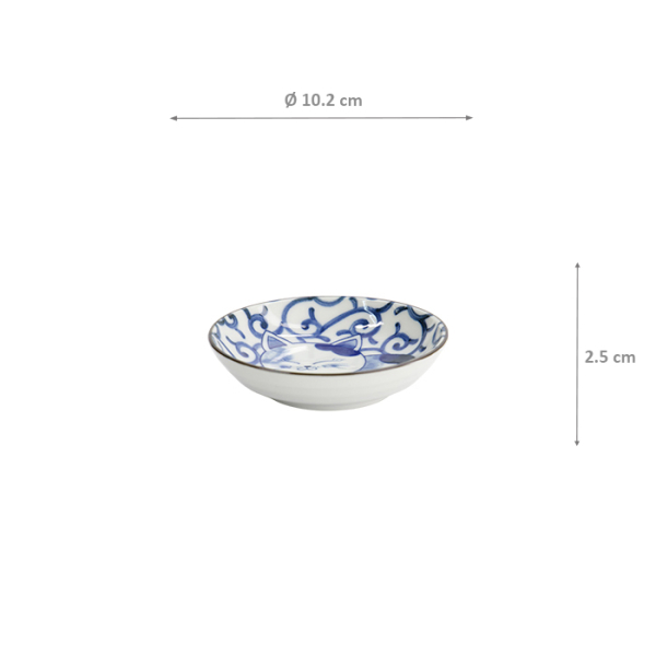 TDS, Round-Sauce Bowl, Kawaii Cat Neko, Ø 10.2x2.5cm - Item No. 33499