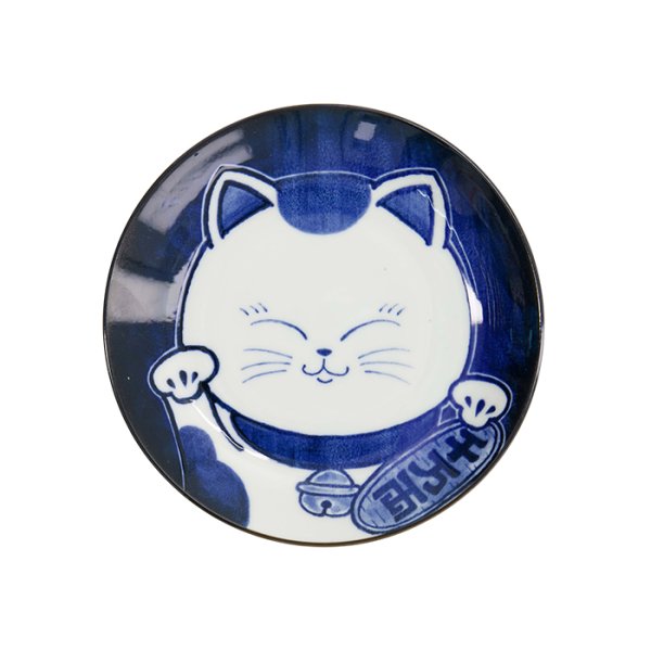 Teller Kawaii Cat Neko Blau/Weiß, Porzellan, Ø 16,7 × 2,8 cm, Art.-Nr. 33500