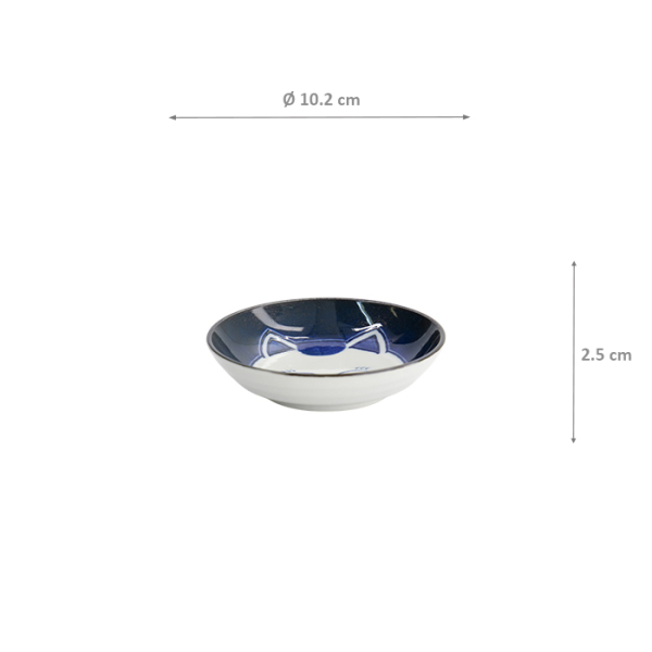 TDS, Round Sauce Bowl, Kawaii Cat Neko, Ø 10.2 x 2.5 cm - Item No. 33502