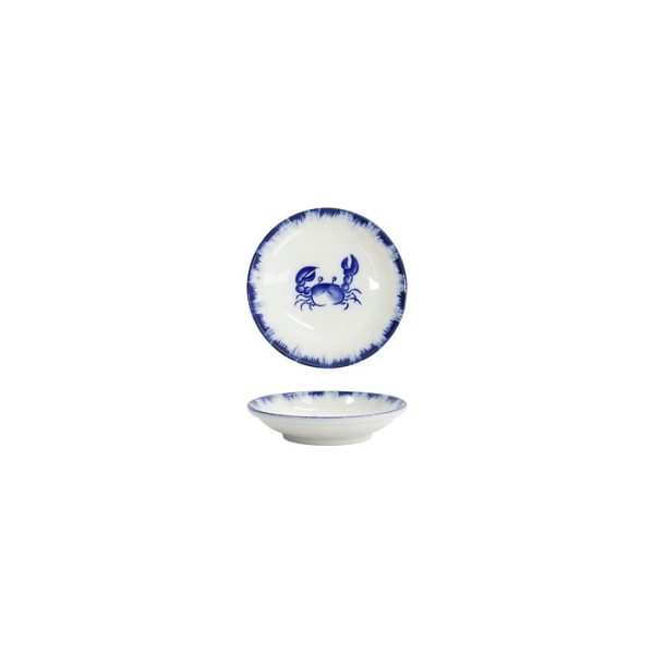 Tokyo Design Studio Sauce Bowl Crab Blue/White, Porcelain, Ø 9 × 2 cm