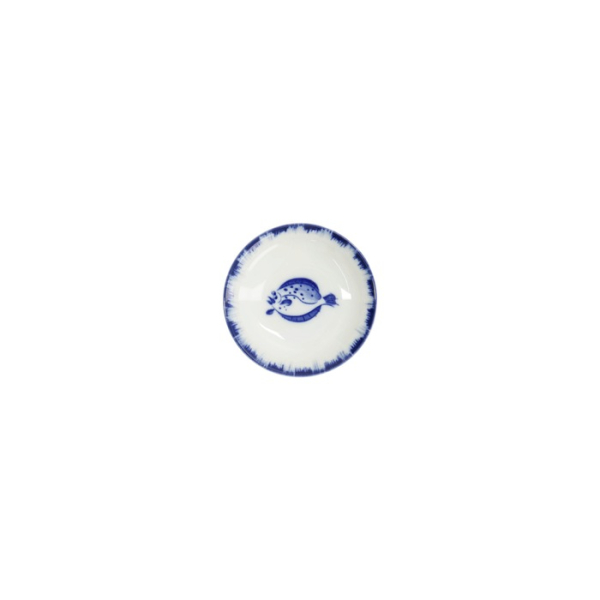 Sauce Bowl Flounder Blue/White, Porcelain, Ø 9 × 2 cm, Item No. 33561