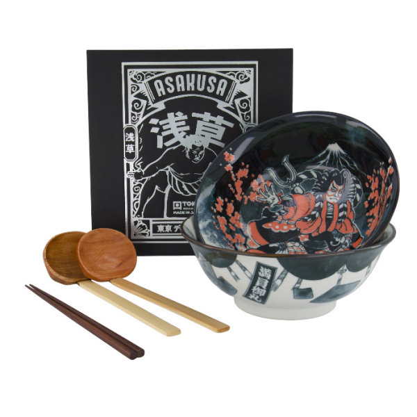 TDS, Ramen Bowl in Gift Box, Asakusa, 6-piece set, Ø 20.5x8cm 1250ml, Item No. 33608