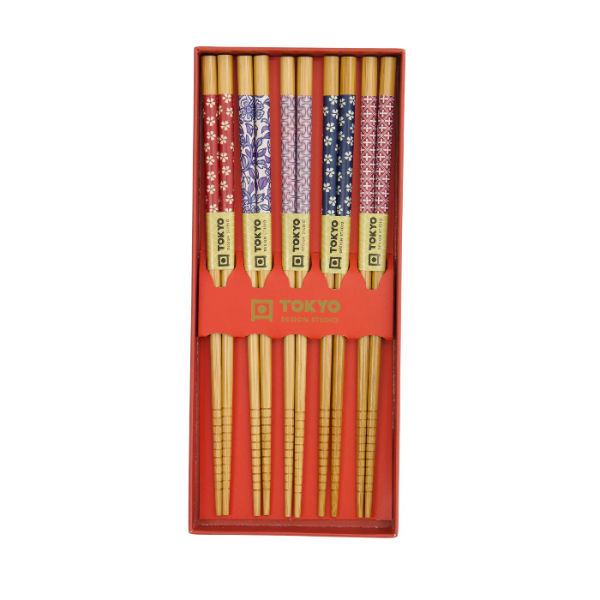 TDS, Chopstick Set, Sakura, 5 pair, Item No. 33617