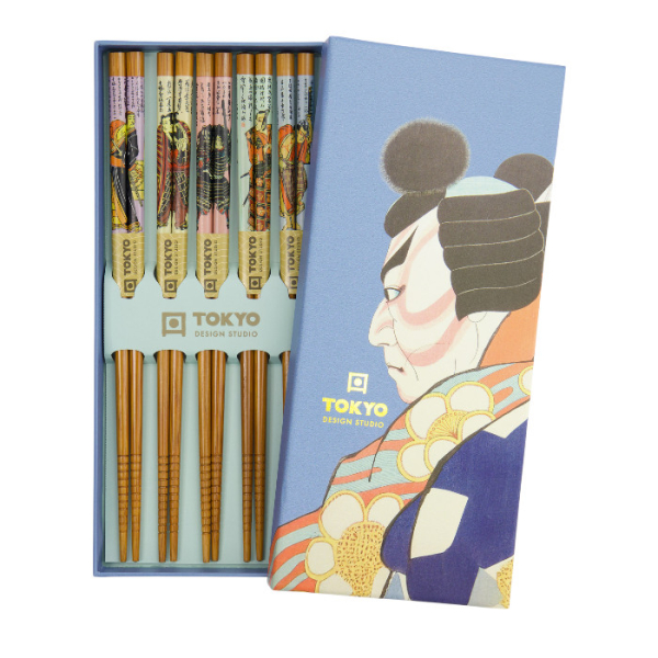 Chopstick Set,5 Black Stripe DJ at g-HoReCa