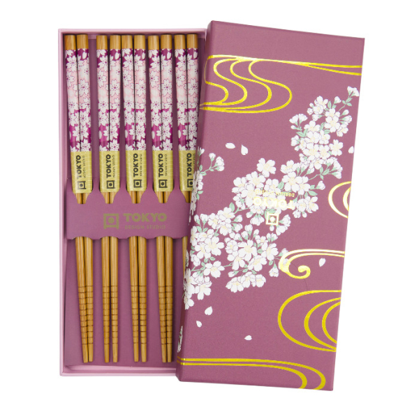 Chopstick Set,5 Black Stripe DJ at g-HoReCa