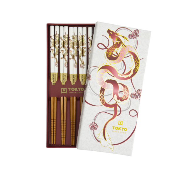 TDS, Chopstick Set, Red Dragon, 5 pair, Item No. 33635