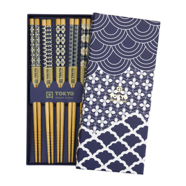 Chopstick Set,5 Black Stripe DJ at g-HoReCa